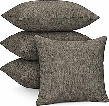 Adore 4 x Luxury Plain Chenille Cushion Cover Soft Covers 43 x43cm, 17x17, Grey