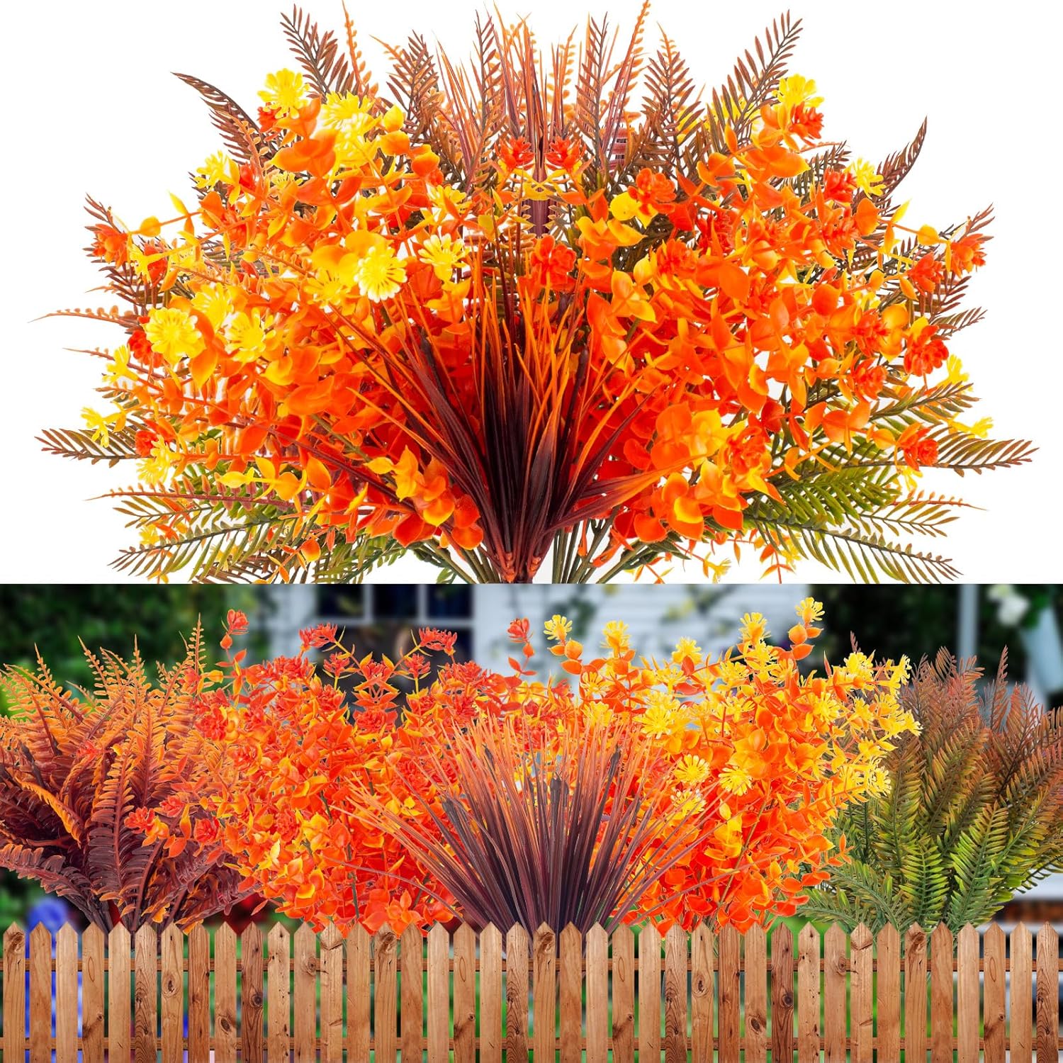 XEOLIAN 20 Bundles Artificial Fall Flowers, Fake Autumn