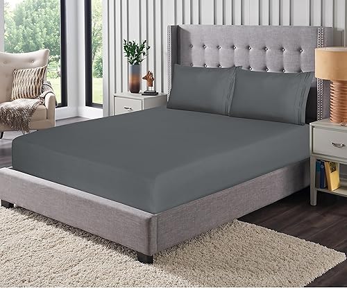 Miniatura 7 de RUVANTI Juego de sábanas tamaño King, lujosa ropa de cama de microfibra suave y sedosa, acogedora y cómoda, bolsillo profundo de 15 pulgadas (se