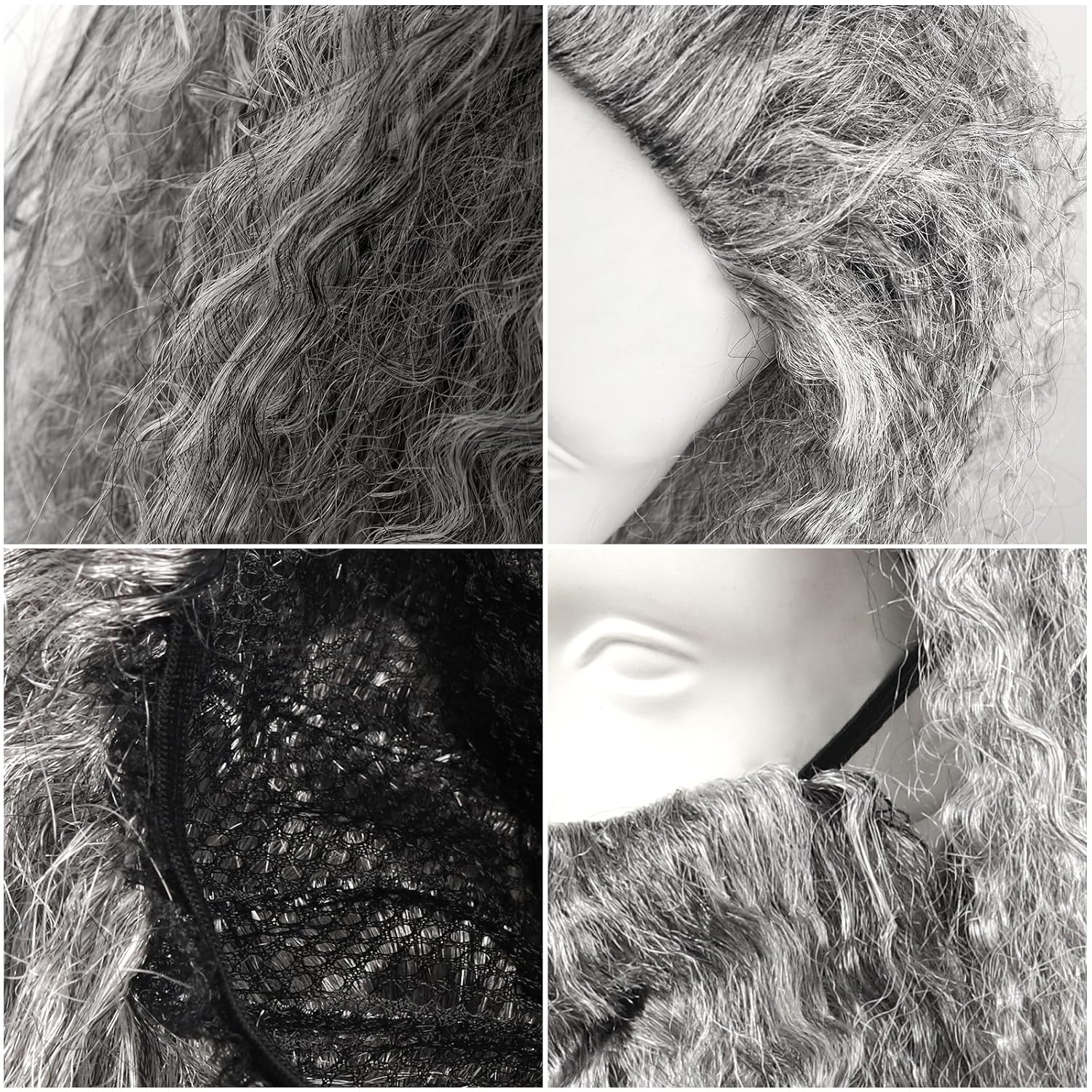 HOMELEX Grey Wizard Beard And Wig - Halloween Funny Father Time Costume Accessory for Adults - Image 7