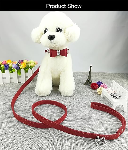 Foto 2 de 7 de Newtensina Collar de Perrito con Estilo y Correas con Pajarita Collar de Collar de gatita con Arco para Gato