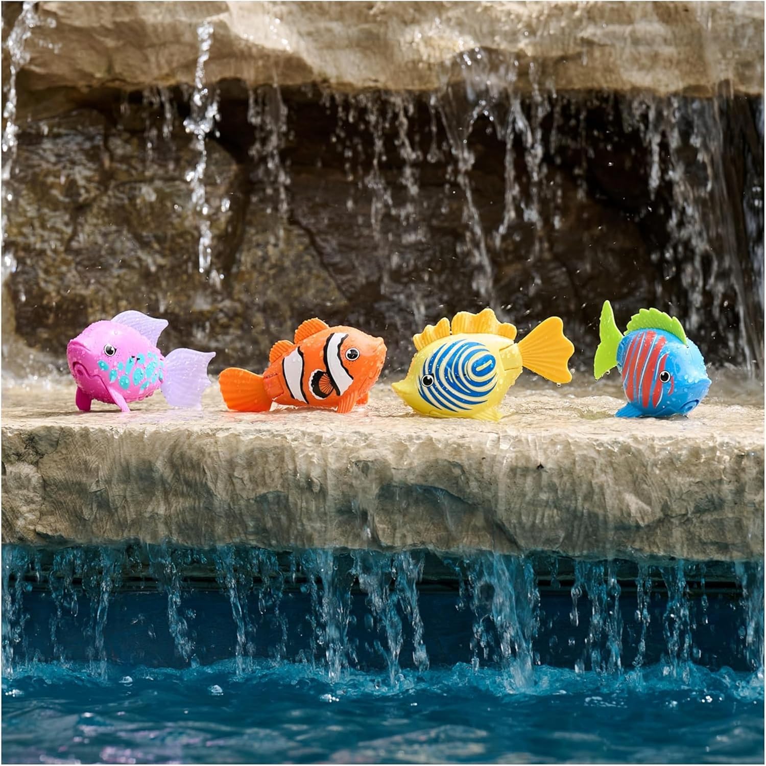 SwimWays Rainbow Reef Shark Toy, Finn Diesel Kids Shark Pool Toy and Swimming Accessory, Self-Activated Water Toys, Learn to Swim Pool Toys for Kids Ages 5 & Up (Batteries Included)