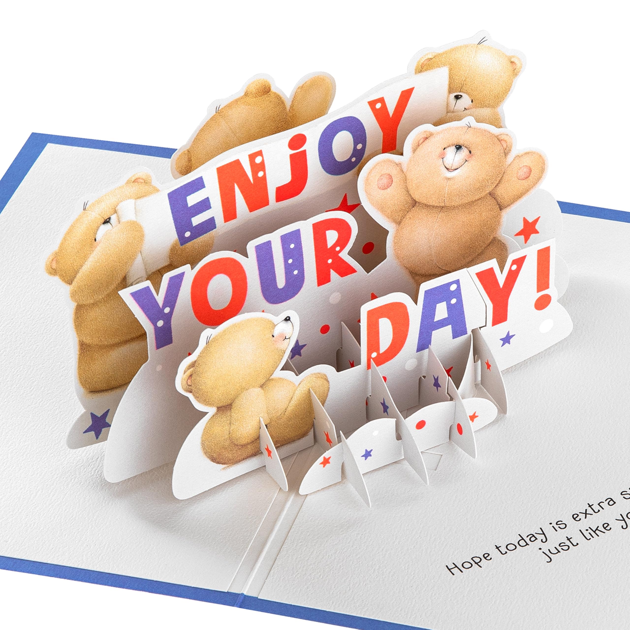 Hallmark 3D & Pop Up Card, Forever Friends Design, Birthday, Father's Day, Celebration, Graduation, Blue