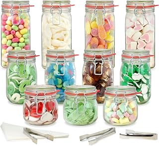 Der Zuckerbäcker Fertige Candy-Bar, Gläser gefüllt mit Süßigkeiten - Candybar Zubehör Set inklusive, Candy Bar Süssigkeiten für Hochzeit, Geburtstag