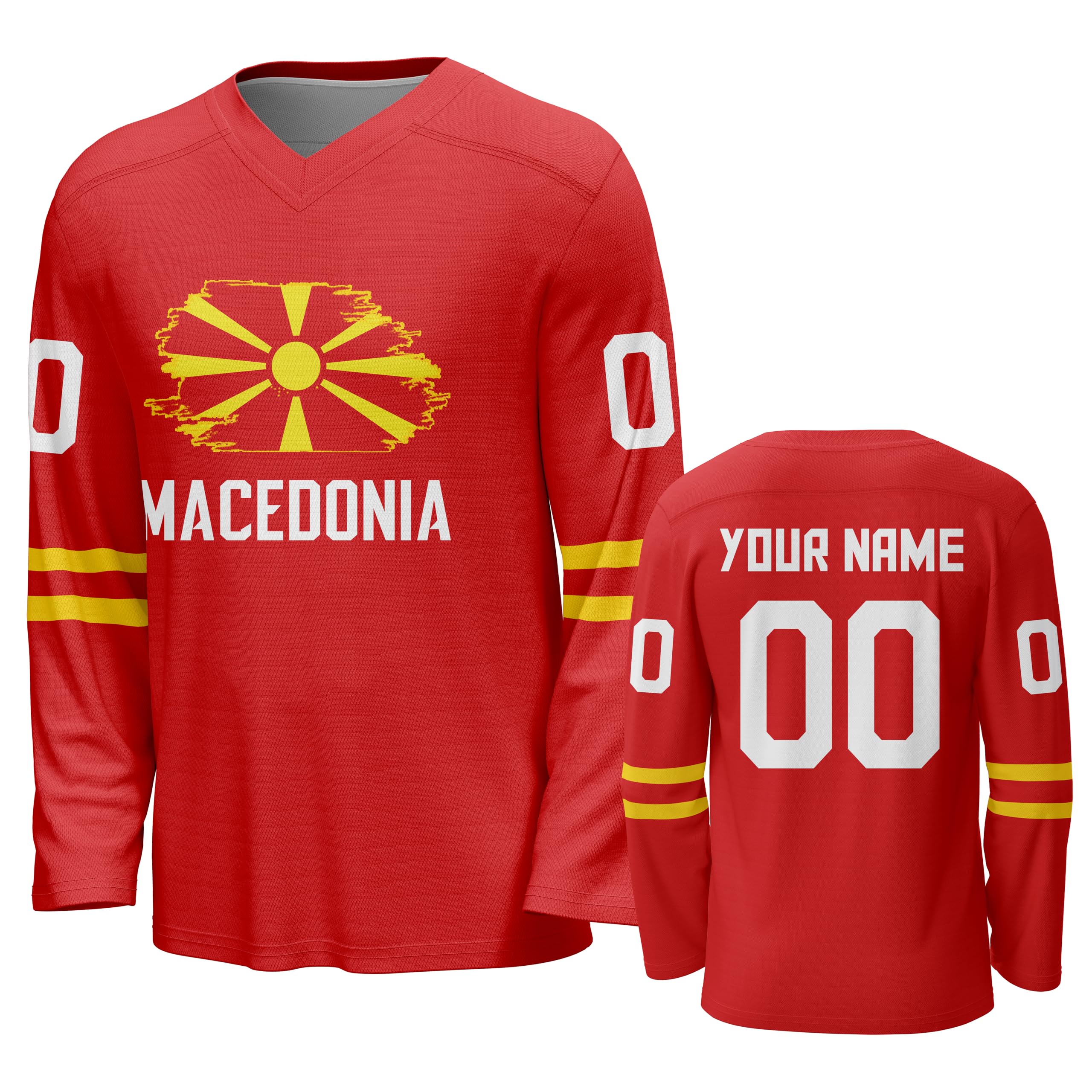 Custom National Hockey Jersey Personalized Name Number V-Neck Sports Ice Hockey Jersey Fans Gift for Men Women Youth