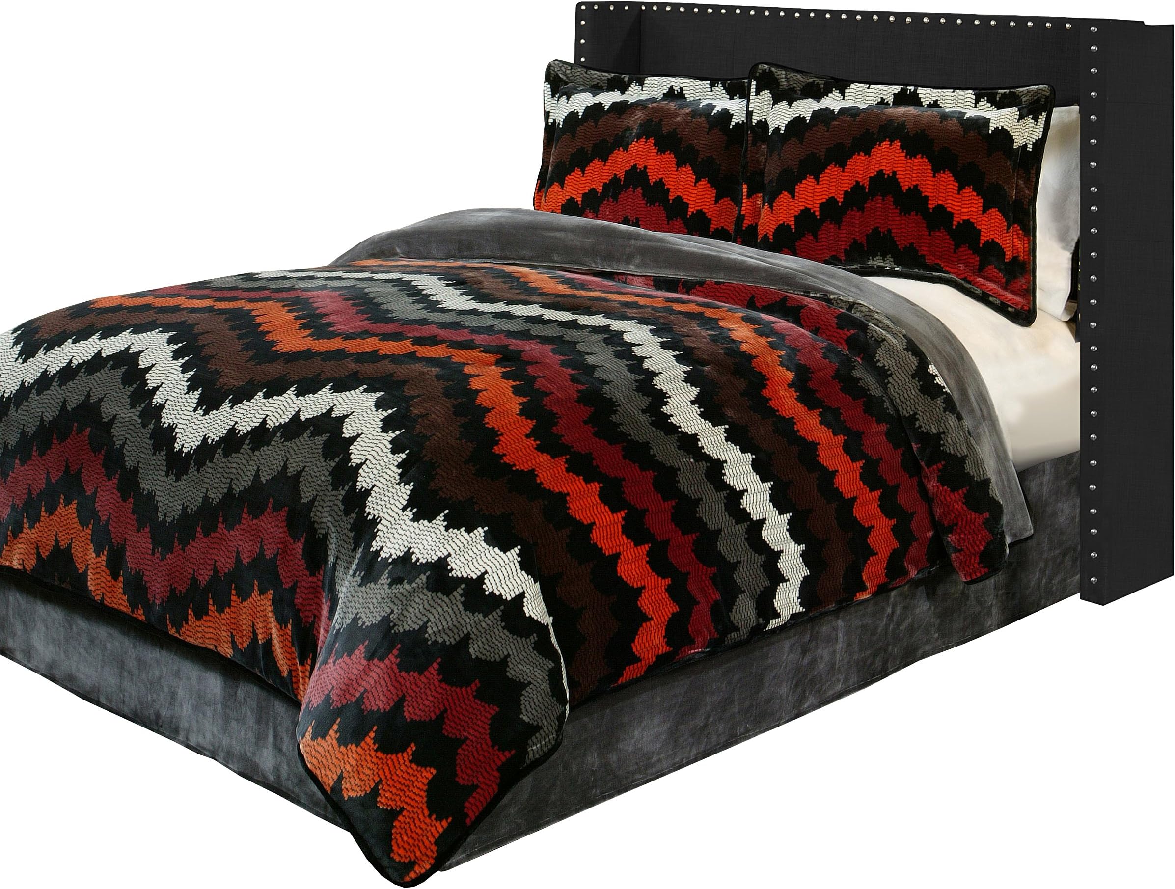 Suntex Designs Fraiche Maison C1409114-SQY-MTL Fedora 3 Piece Comforter Set, Queen