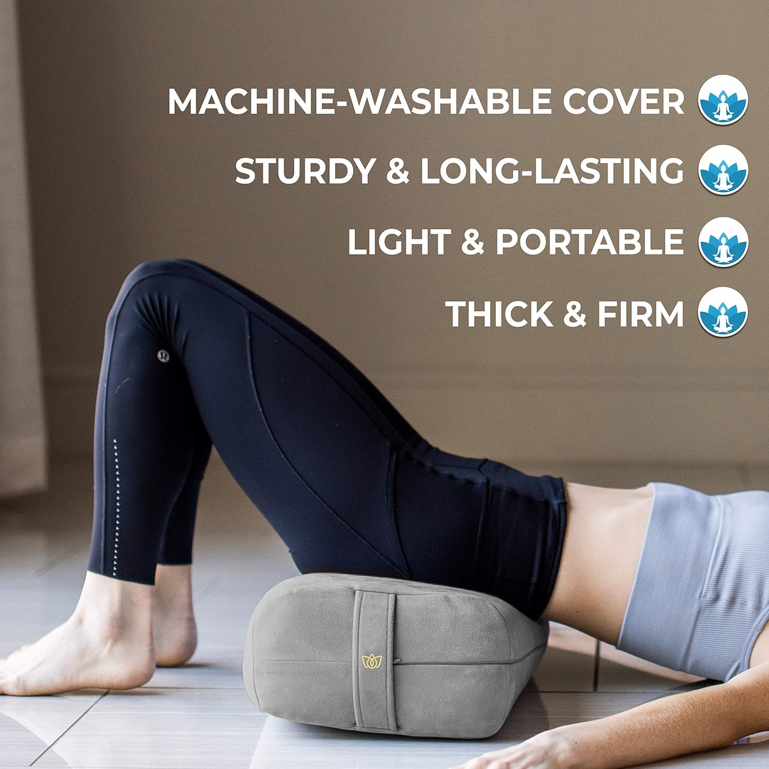 Florensi Yoga & Meditation Bundle | Grey Yoga Bolster & Yoga Wheel 3 Pack