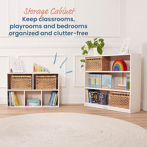 Miniatura 4 de ECR4Kids Streamline - Armario de almacenamiento de 5 compartimentos, 24 pulgadas, muebles de aula, color blanco lavado