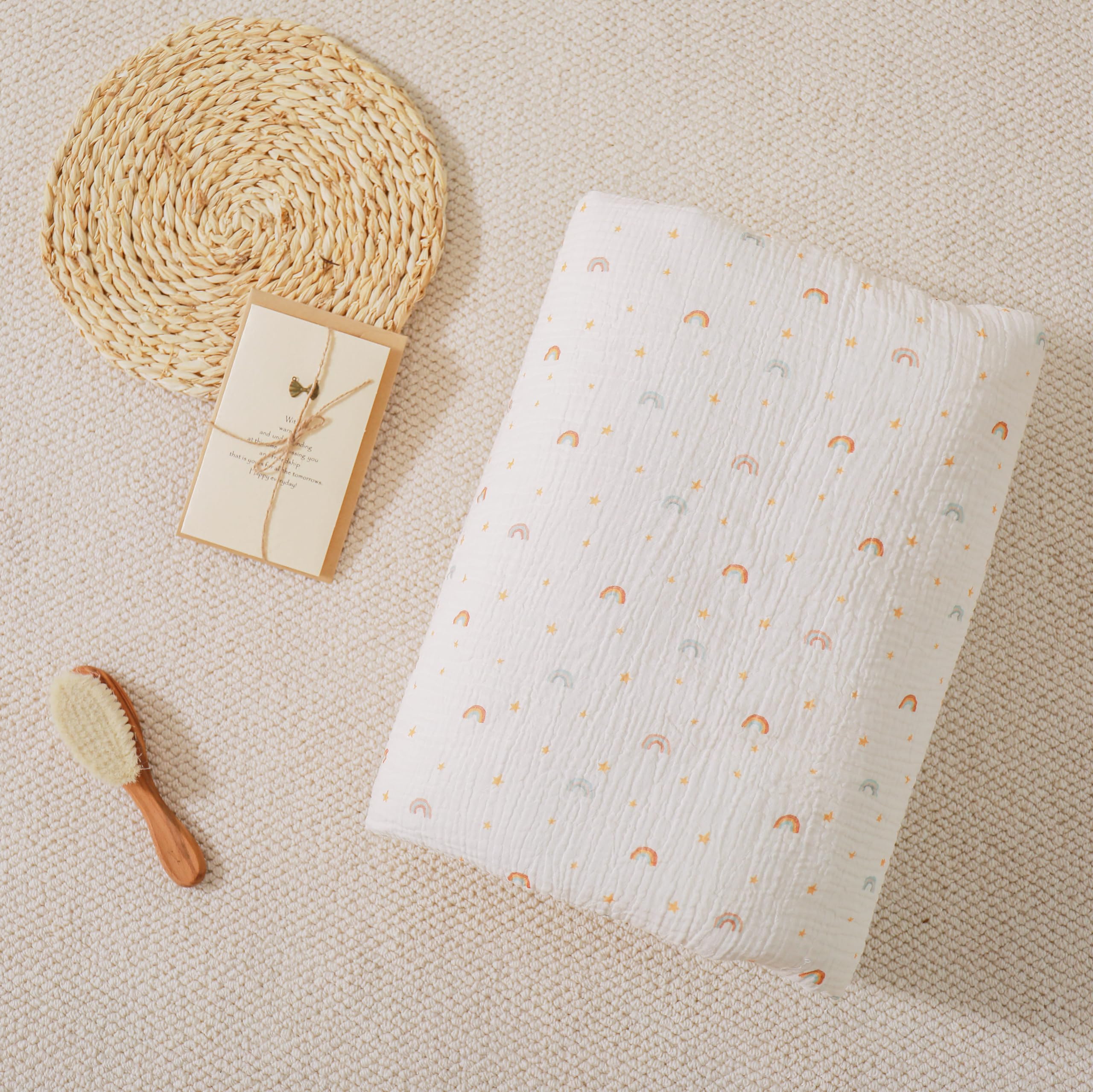 Baby and Toddler Blanket in Muslin Cotton and Soft Minky Oeko Tex, 75x100 cm, Thick Cot Blanket Polyester Filling, Comfort - Image 2