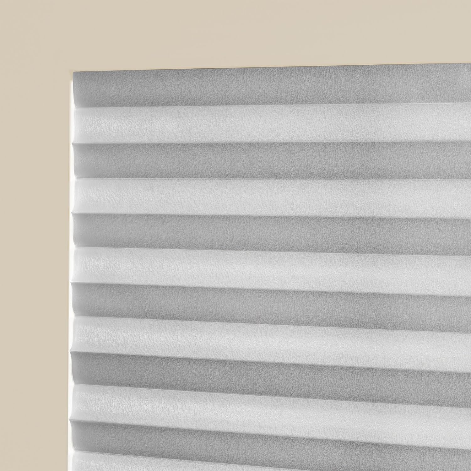 Cordless Room Darkening Temporary Pleated Vinyl Shades, 36 x 75 in, White