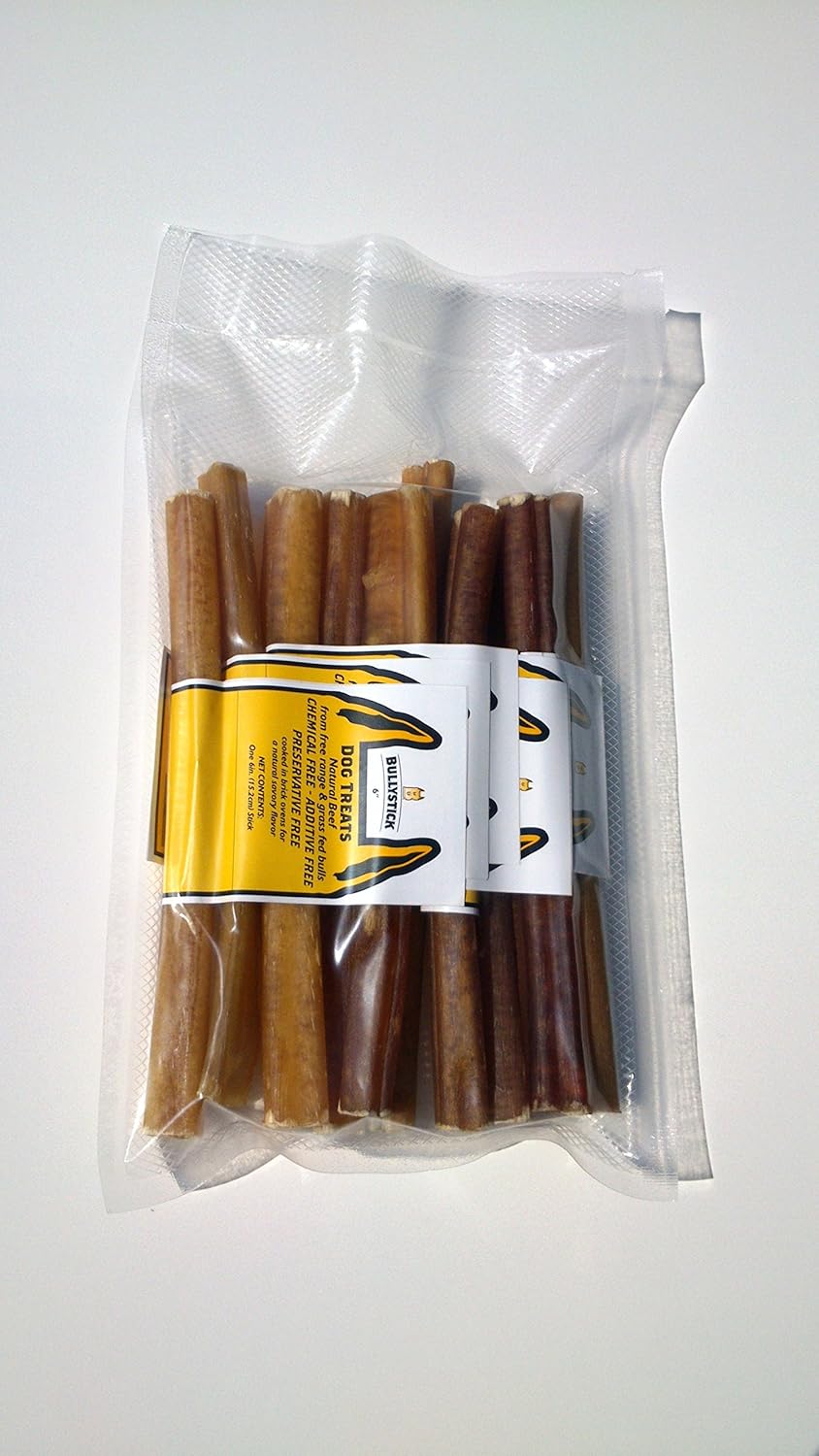 Bully Sticks 6 Inch Toxin & Odor Free 10 Pack. 100 Beef