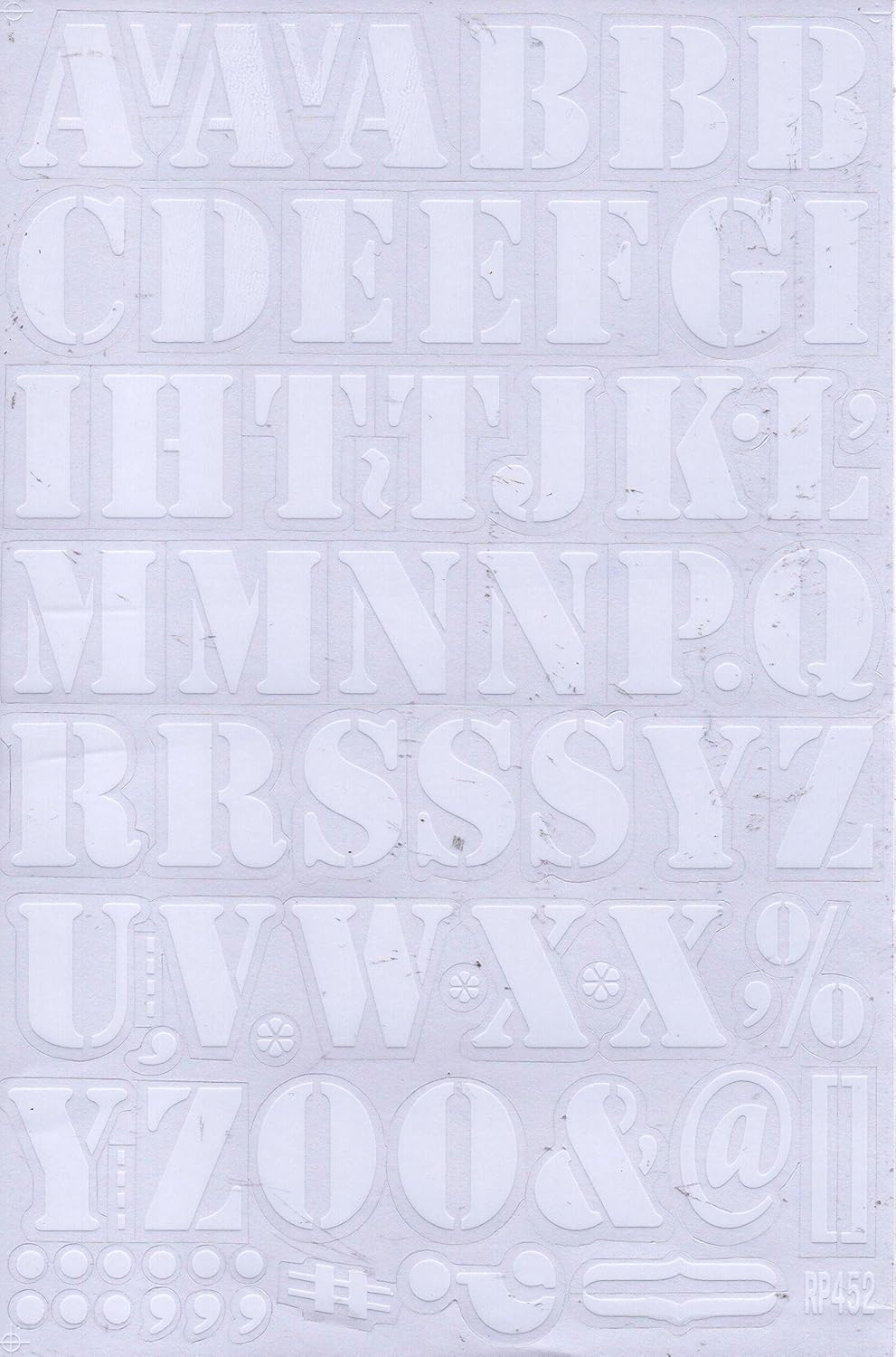 Numbers Letters Design ABC white Sticker sticker set