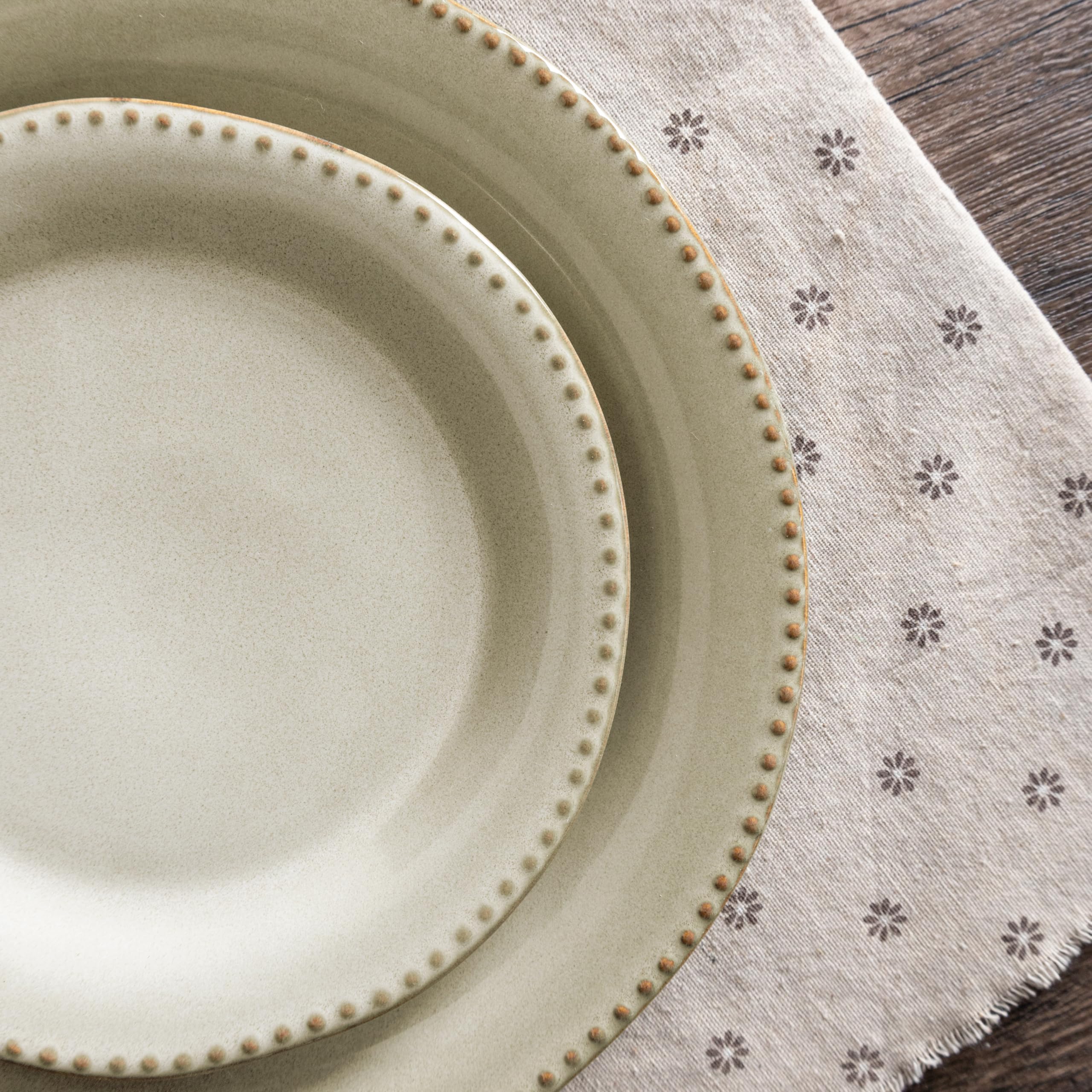 WeHome - Set Piatti Ceramica Rita 6 Persone 18 Pezzi Colorati Moderni 3 Misure Lavavetri Microonde (Khaki)