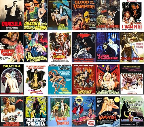 Miniatura 2 de Postales vintage 24 piezas Vampiros Thriller Vintage Papelera Terror Póster