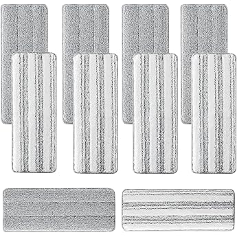 Pack of 10 for Joymoop Replacement Mop Pads, Universal Mop Replacement Covers 33 x 12.5 cm, Washable Wet Mop Pads, Compatible