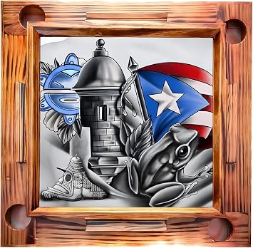 Premium PR Mesa de Domino Puerto Rico Domino Table with Coqui Design - Mesa de Dominos Puerto Rico for Game Nights and Family Gatherings