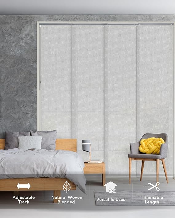 GoDear Design Panel Blinds Dual-Sided White 45.8-86 x 96, Bishop