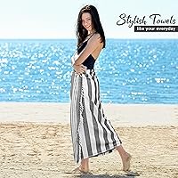 Vista 4 de Utopia Towels Paquete de 4 toallas turcas de playa, 40 x 72 pulgadas, 100% algodón, de gran tamaño, sin arena, ligeras, de secado rápido, prelavadas