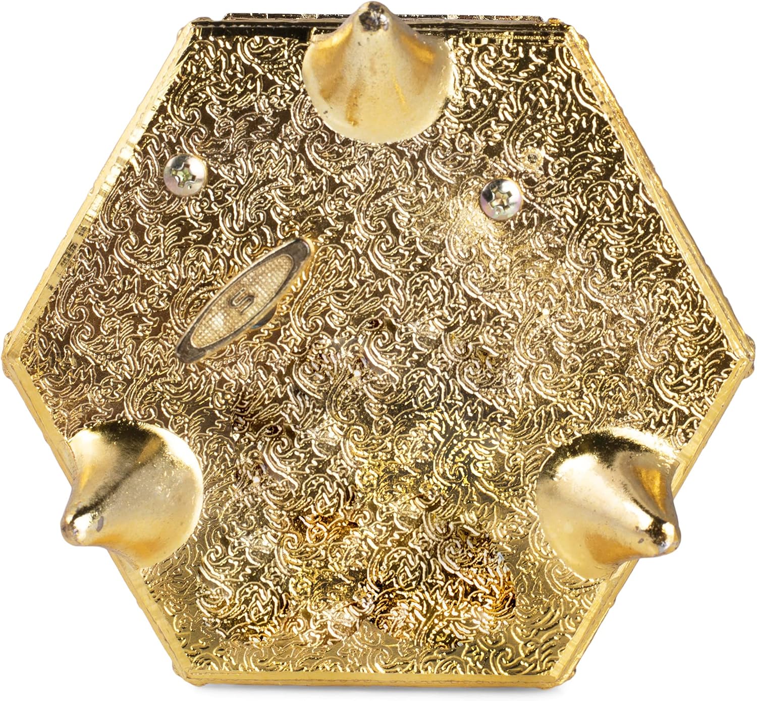 Splendid New Baby Boy Music Box Jewelry Box in Hexagon Shape with Lined Jewelry Compartment Playing Brahm's Lullaby