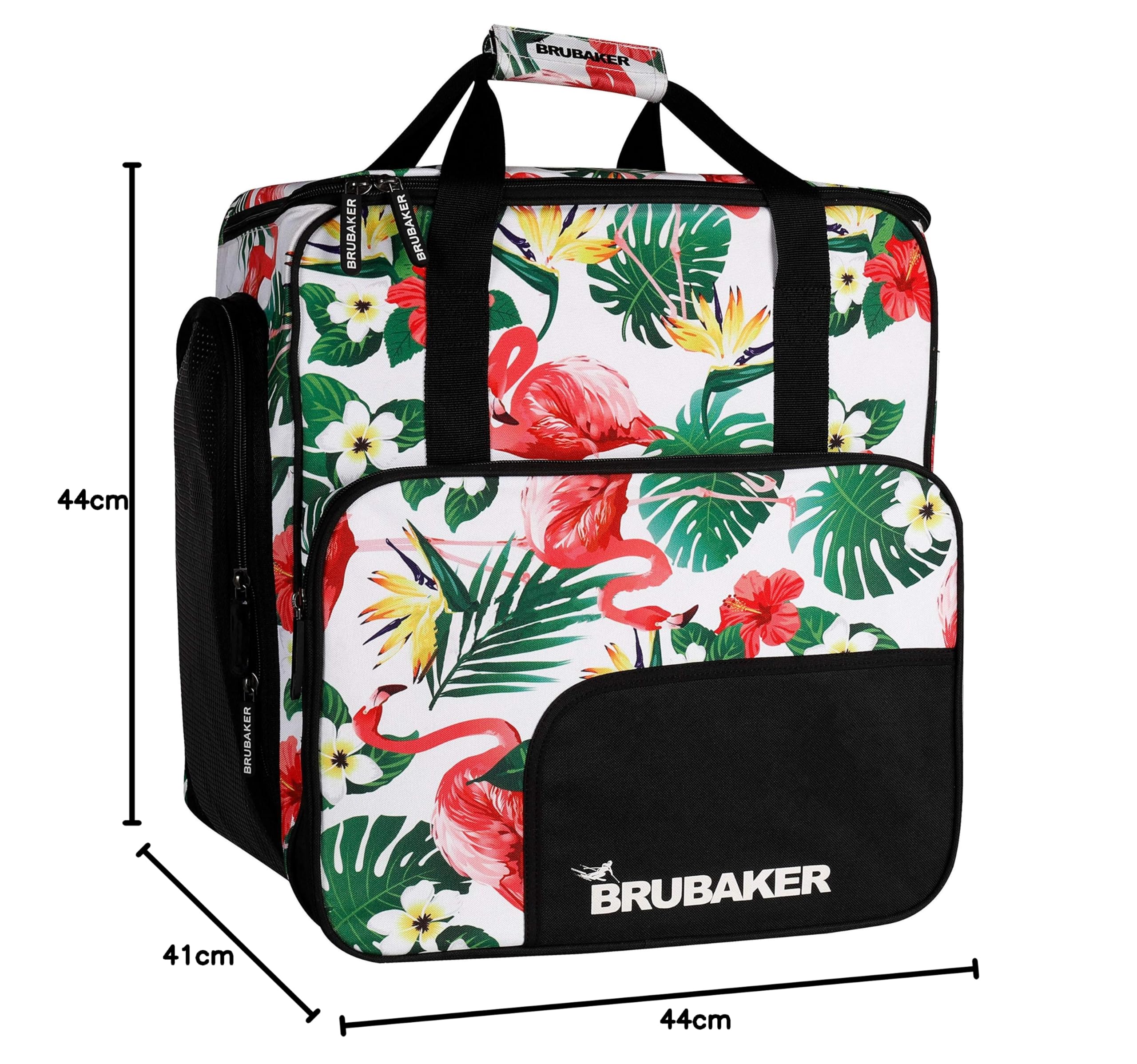 BRUBAKER 'CarverSpotlight' - Sac à Chaussures de Ski/Sac Casque/Sac à Dos Ski - Flamants