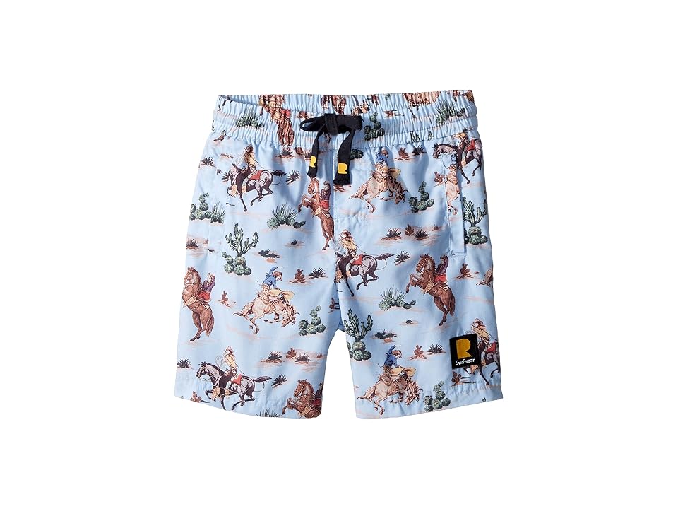 

Rock Your Baby West World Boardshorts (Toddler/Little Kids/Big Kids) (Blue) Boy's Swimwear