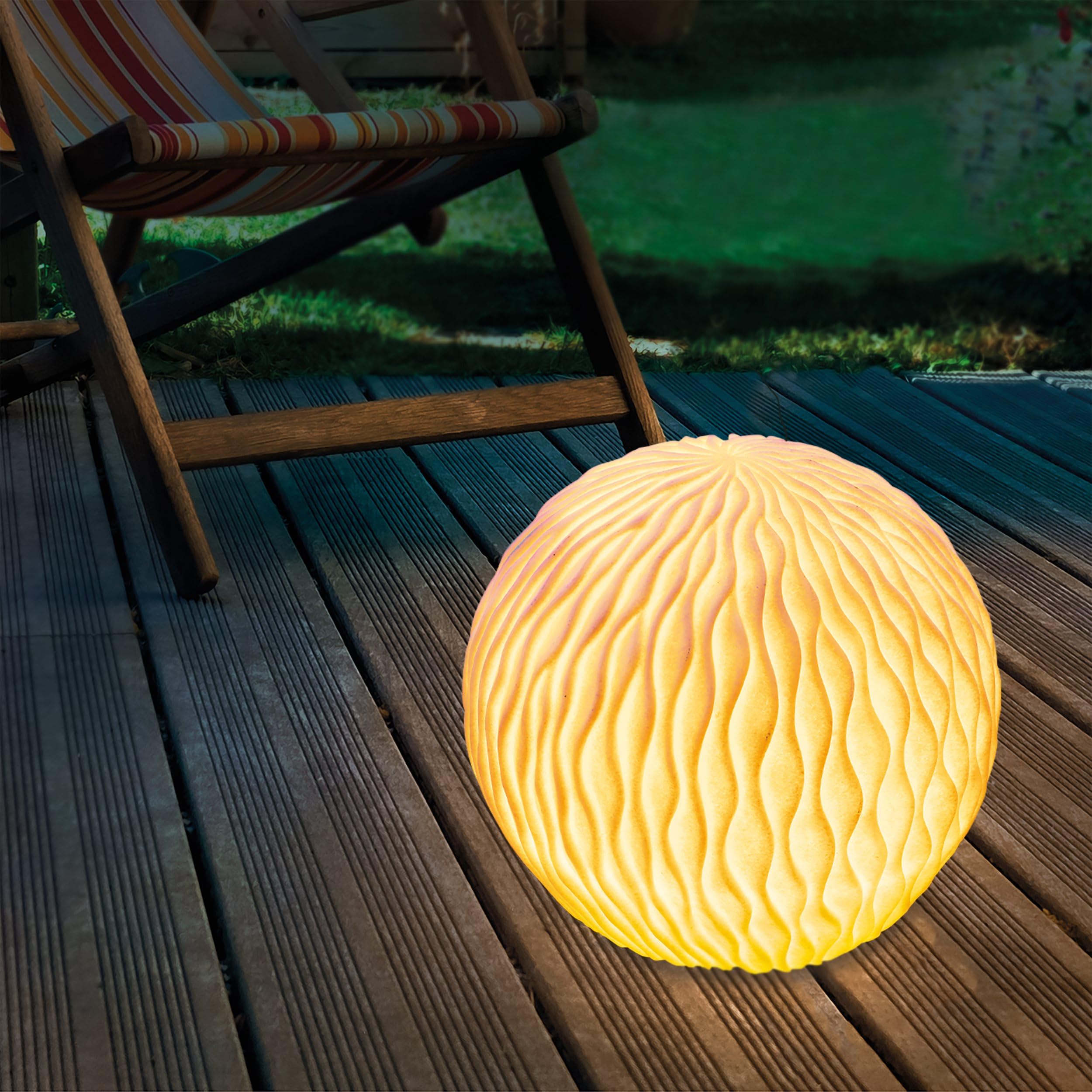 Esotec Solar Dekokugel Gartenkugel Wave Ball Sandsteinoptik 25cm 102677