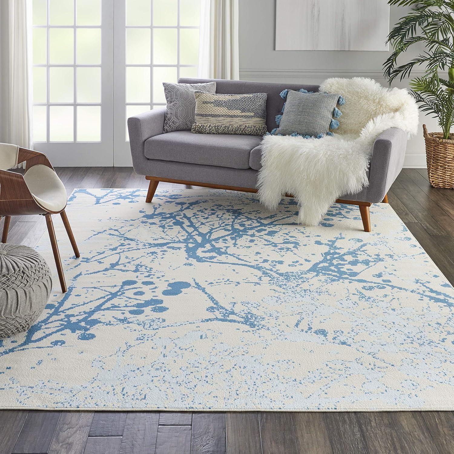 Nourison Home Jubilant Grey 2'3" x 7'3" Area Rug - Easy Clean, Non Shedding, Bed Room, Living Room, Dining Room, Kitchen (7' Runner)
