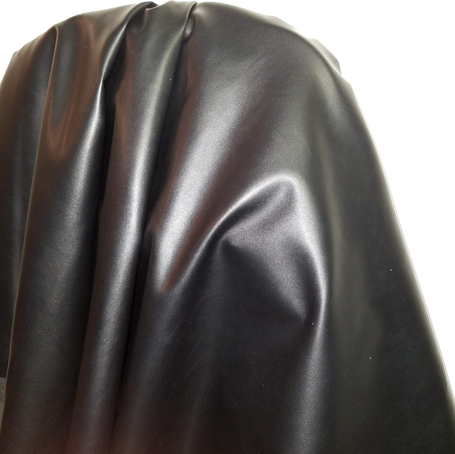 NAT Leathers | Black Matte Soft Faux Vegan Leather PU (Peta Approved Vegan) | 2 Yard (72 inch x 54 inch Wide) Cut by The Yard | Synthetic Pleather 0.9mm Nappa Smooth Upholstery | 72"x54"