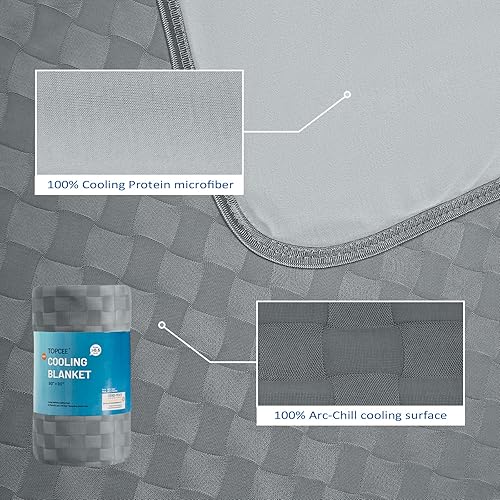Miniatura 6 de Topcee Arc-Chill Q-Max - Manta refrescante de verano para personas que duermen con calor, fibra fría de 0.5, certificado Oeko-TEX, 100% suave,