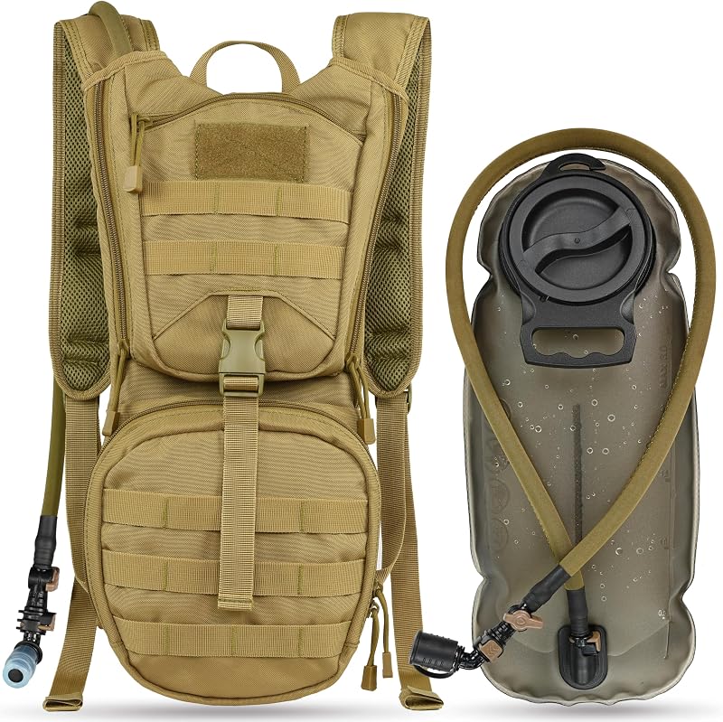Mochila táctica Molle de hidratación con vejiga de agua de TPU de 3 litros, mochila militar para ciclismo, senderismo, correr, escalada, caza, ciclismo