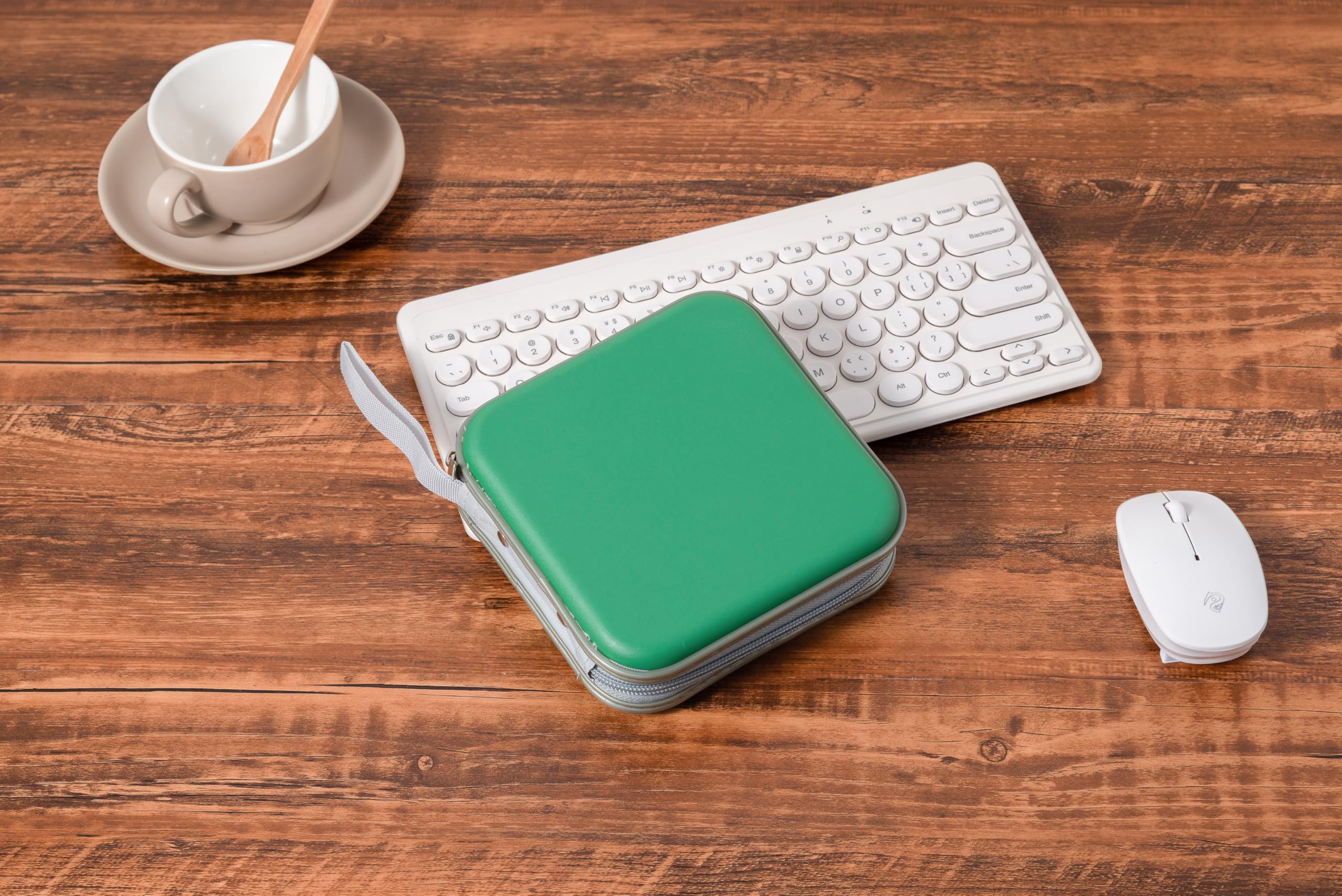 Funda para CD/DVD portátil de 40 discos de almacenamiento, color verde