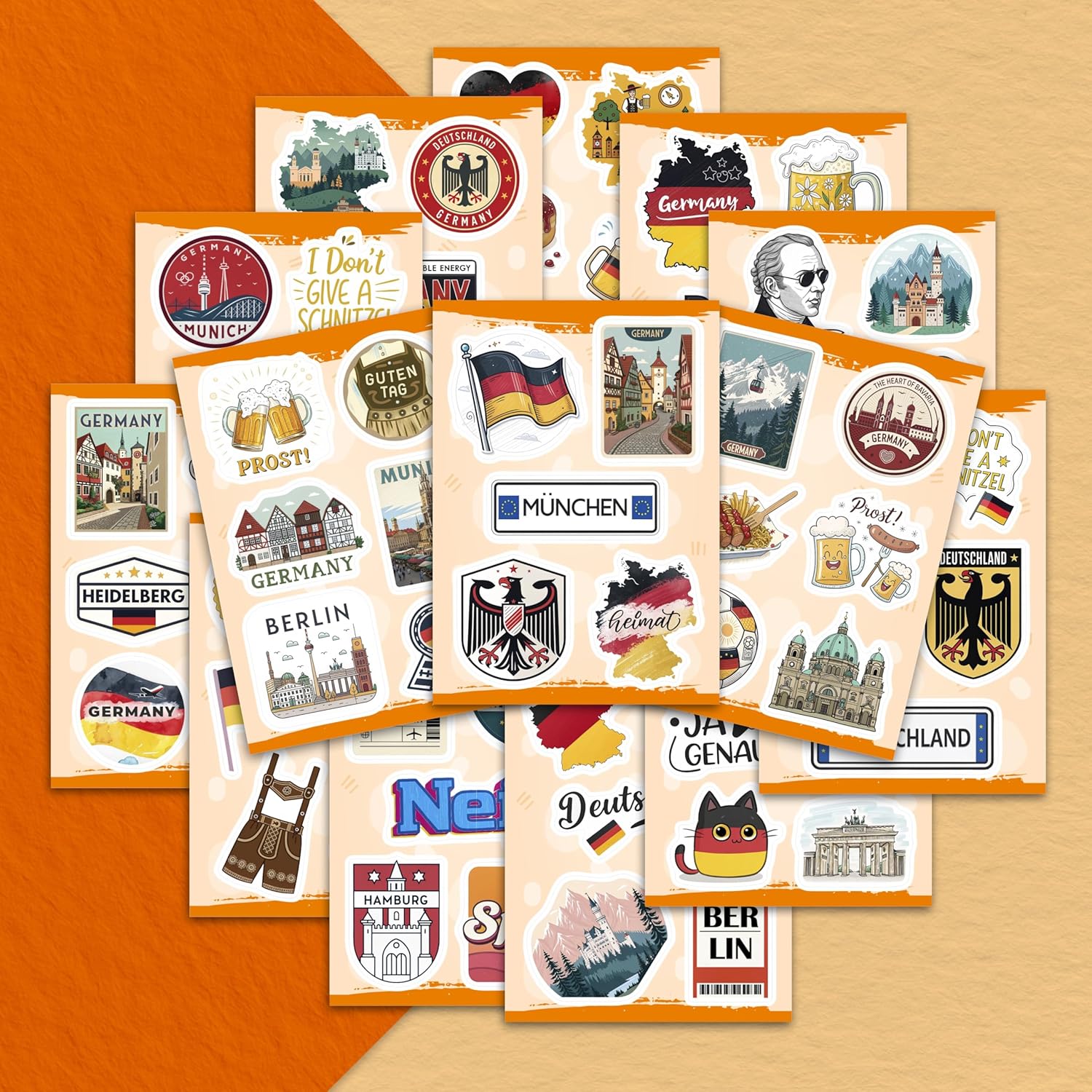 100Pcs Germany Stickers Small for Luggage, Water Bottle - Germany Party Supplies- German Stickers - Gift for Women & Men - Image 5