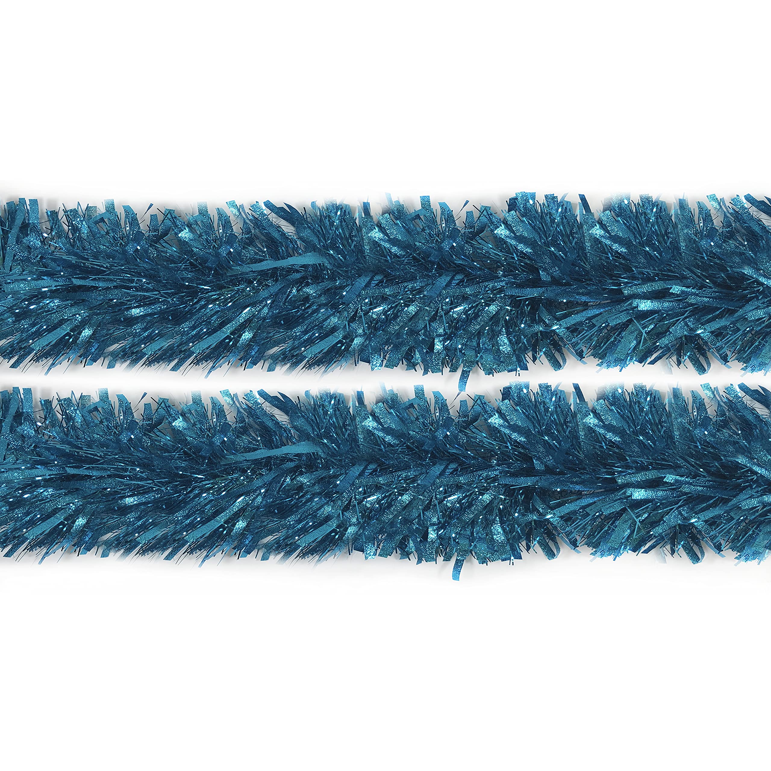 Rocking Party Blue Christmas Tree Tinsel Metallic Traditional Hanging Decoration Xmas - Aqua (4 Metre)