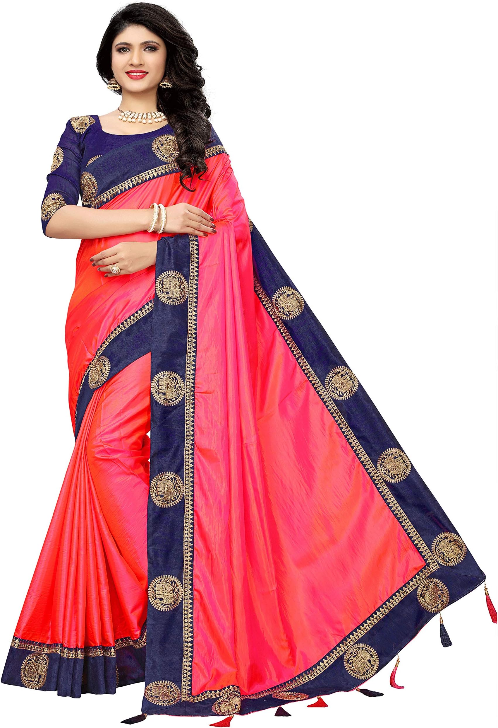 FASHION RITMOPaper Silk Embroidery Saree.