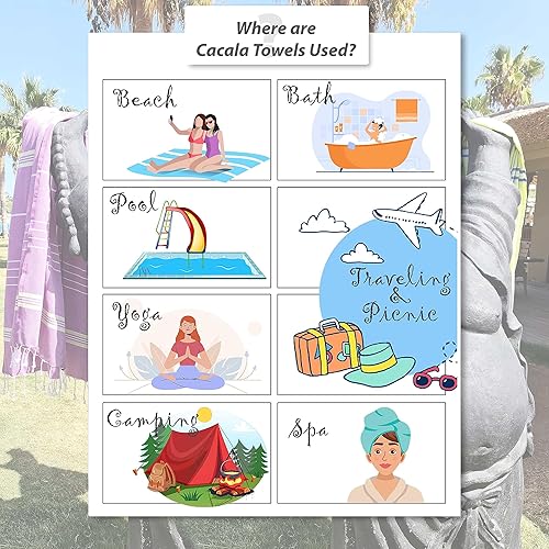 Miniatura 6 de Toalla de baño Cacala 100 % de algodón, pestemal turco rayado