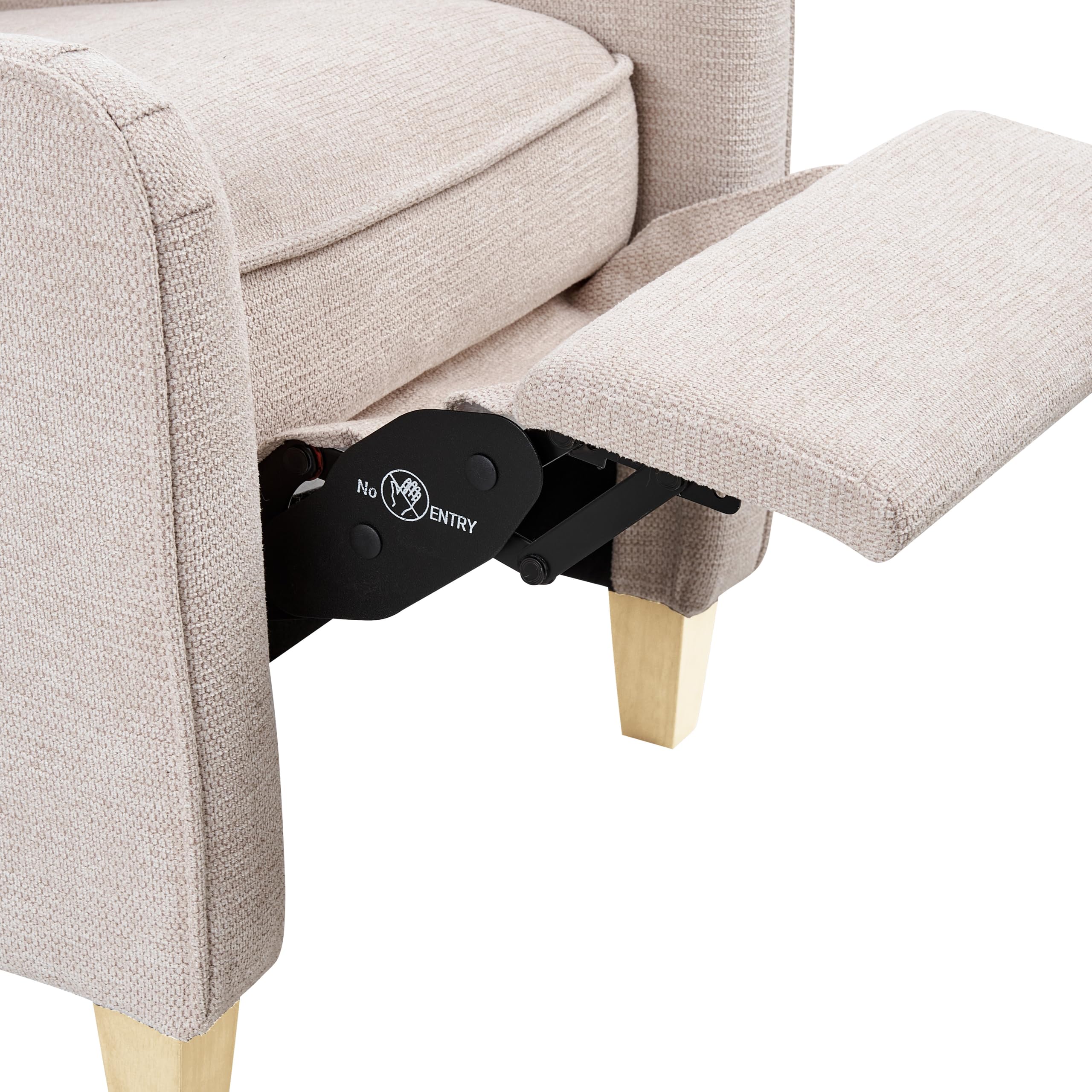 Beliani Fauteuil Inclinable en Tissu Beige Repose-Pieds et Dossier Réglable Rétro Royston
