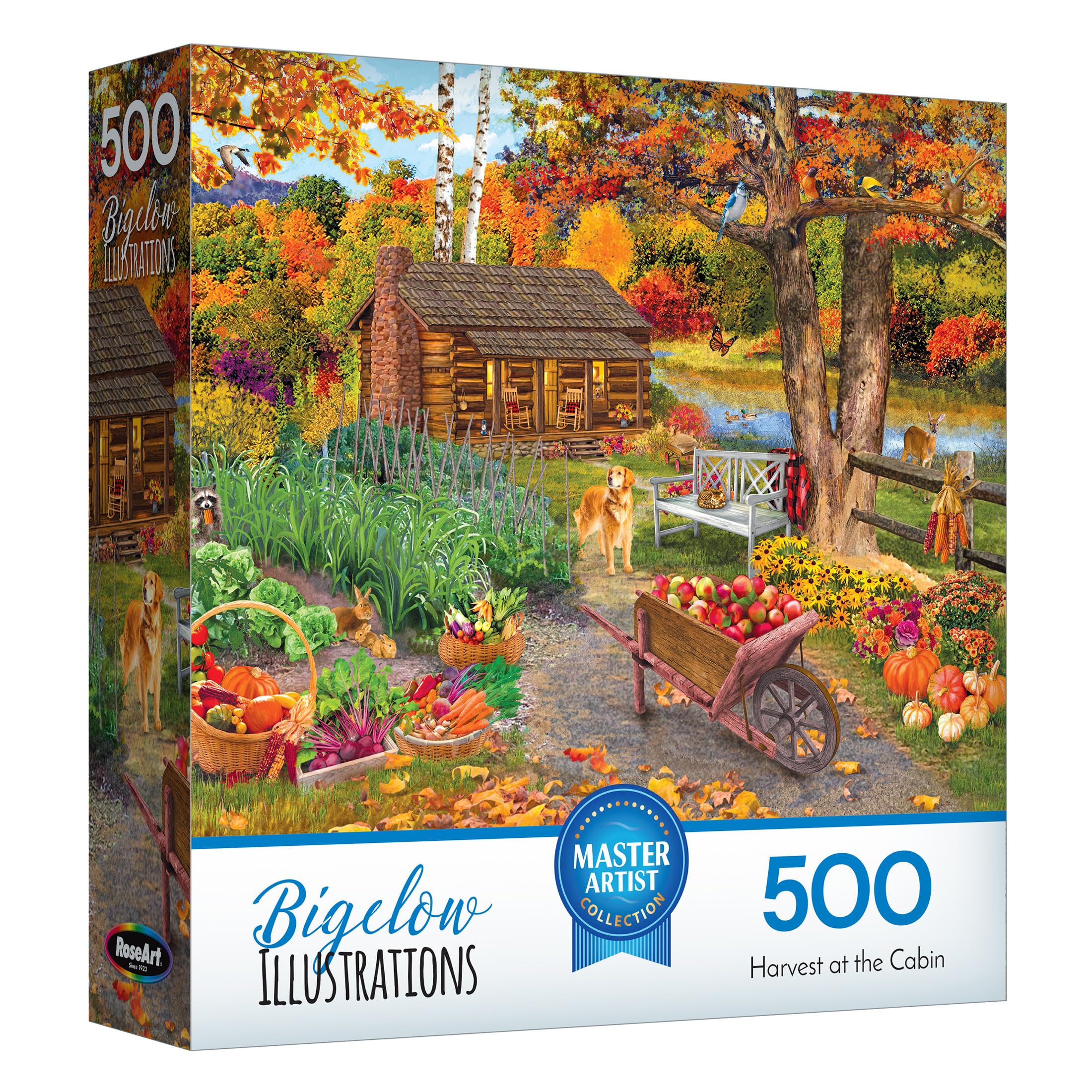 Amazon.com: RoseArt Bigelow Illustrations Harvest at the Cabin 500