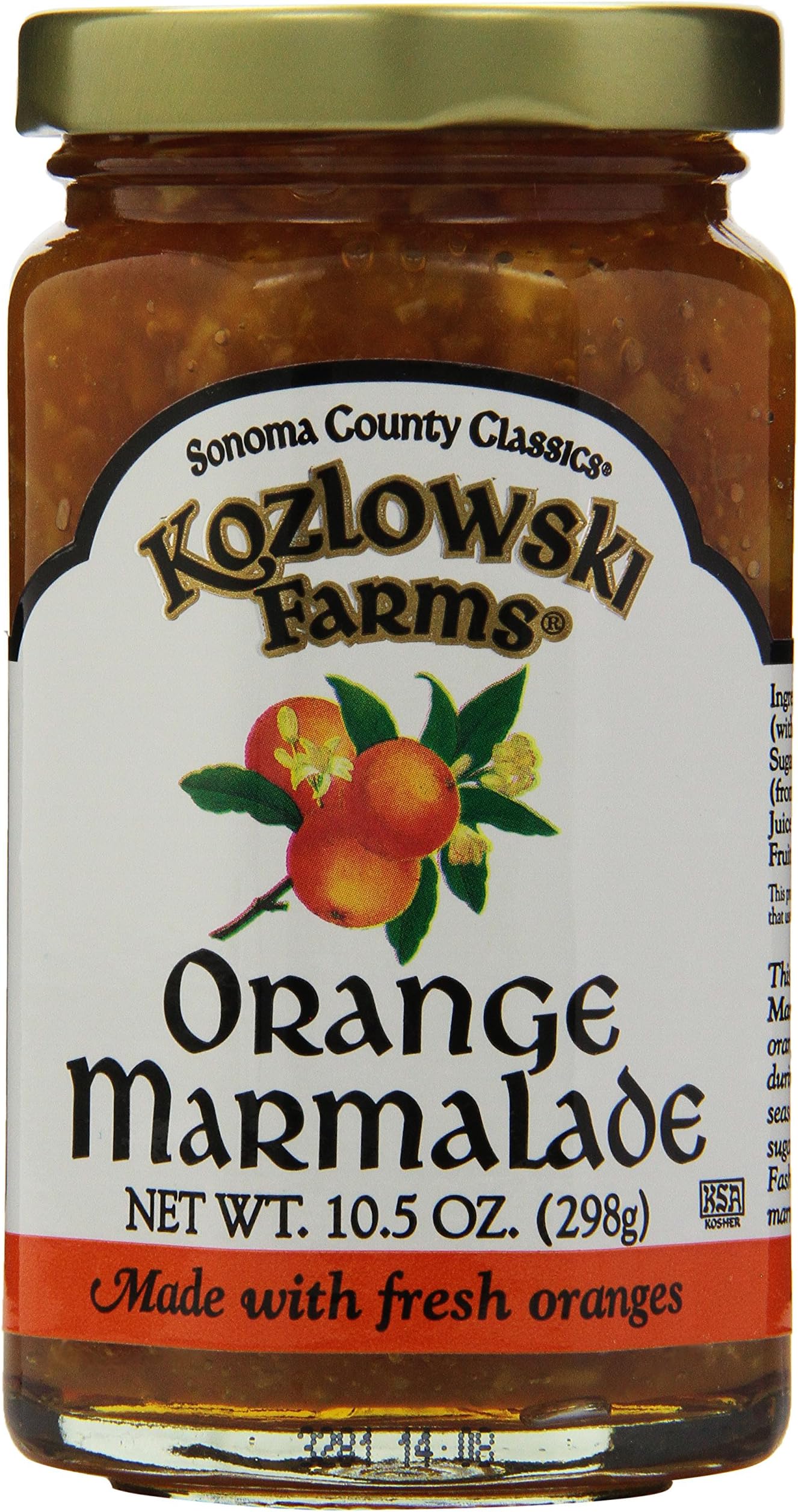 Kozlowski Farms Marmalade, Orange, 10-Ounce (Pack of 6)