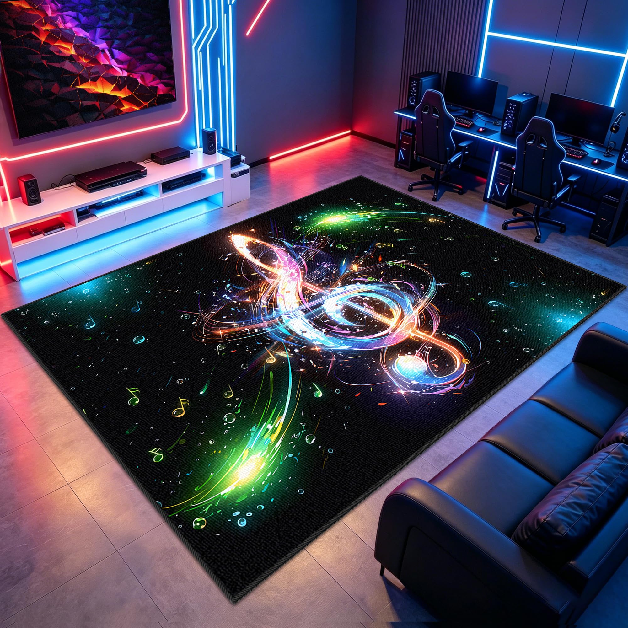 Tapis de sol gaming lavable pour décoration d'intérieur et tapis chambre ado gamer