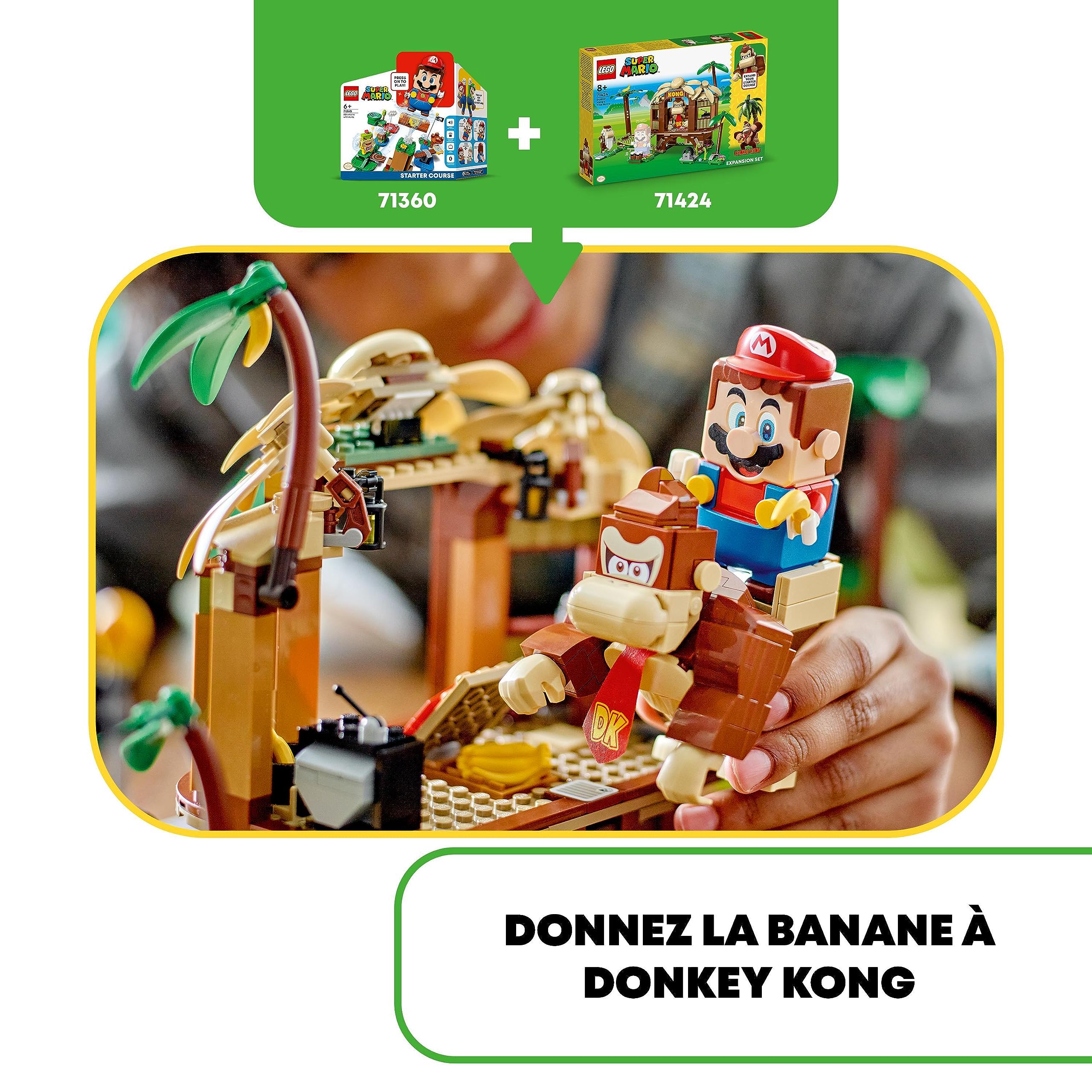 LEGO Super Mario Ensemble d'Extension La Cabane de Donkey Kong - Jeu de Construction avec 2 Personnages à Combiner avec Un Pack de Démarrage pour Enfants - Jouet Fille ou Garçon Dès 8 Ans 71424