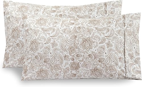 Elegant Comfort Juego de 2 Fundas de Almohada Ultra Suaves con Estampado Floral,