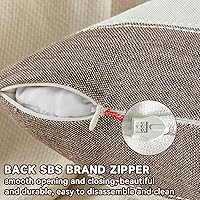 Vista 53 de AmHoo - Juego de 2 fundas de almohada decorativas para casa de campo, a rayas y a cuadros, juego de fundas de almohada de algodón y lino para sofá