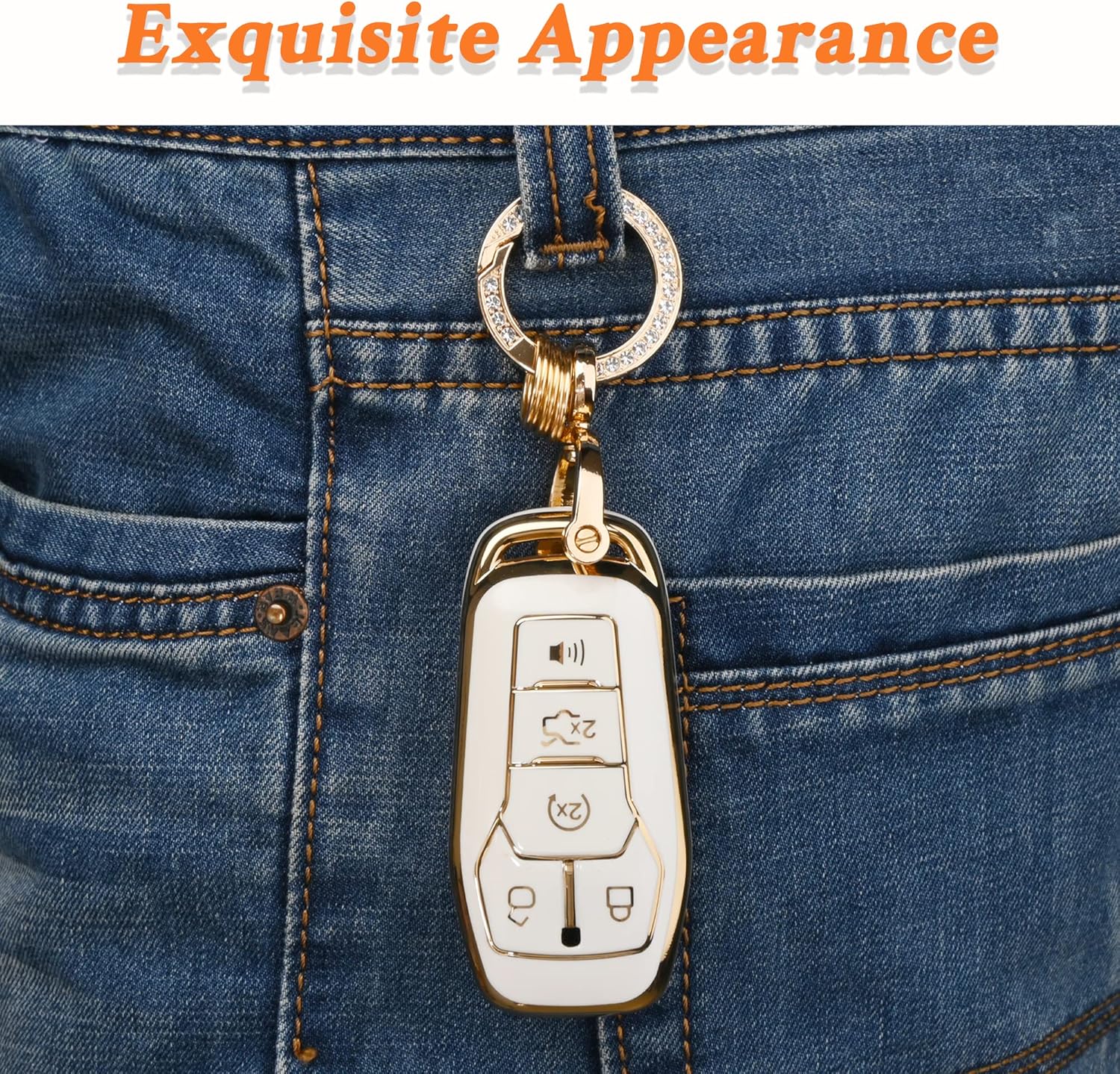 for Ford Key Fob Cover - Soft TPU Key Fob Case Shell Cover Holder Protector for Ford Edge Fusion Explorer Mustang Lincoln MKZ MKC MKX Smart Keyless Remote(Red - Image 7