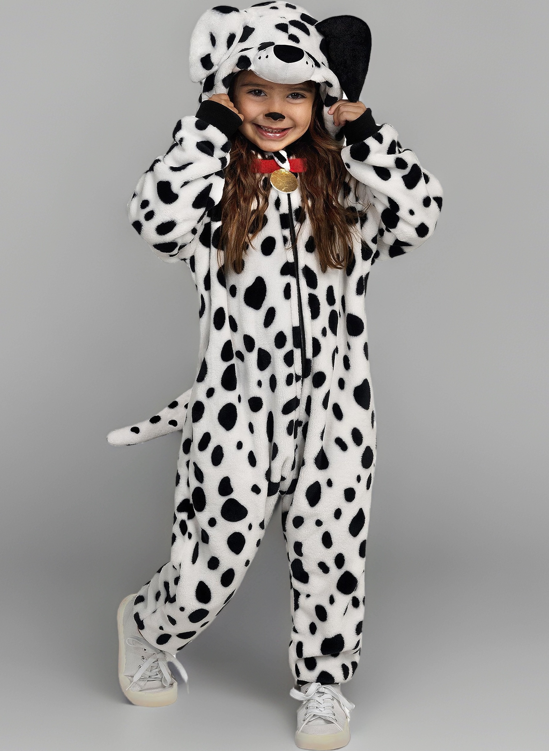 Spooktacular Creations Unisex Animal jumpsuit Pajama for Kids Zip-Up Puppy Hooded Jumpsuit Halloween Cosplay Costume Sleepwear Homewear