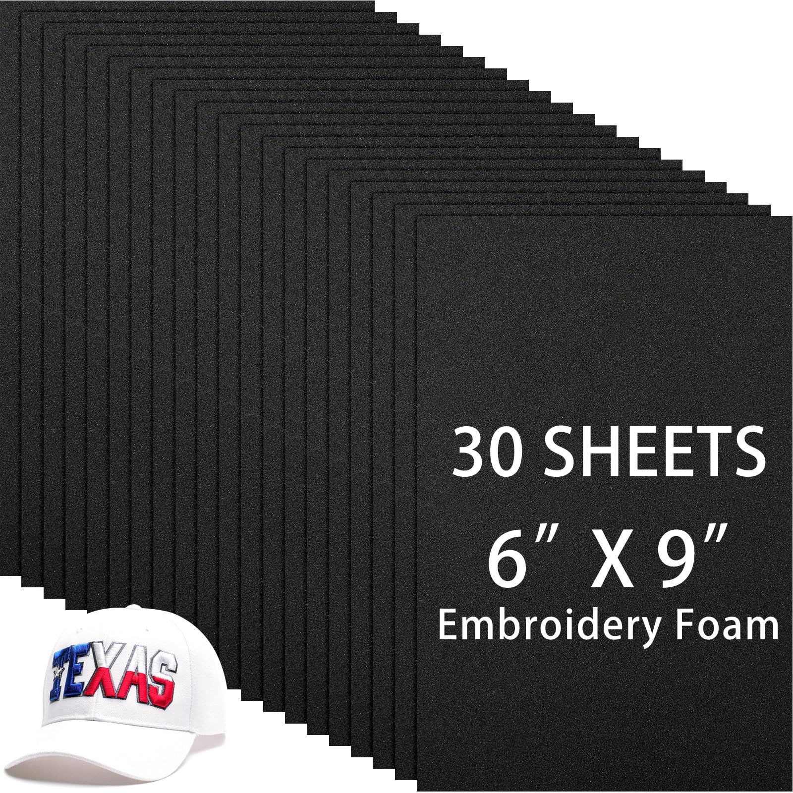 30 hojas de espuma EVA para bordado, color negro, 15,2 x 22,8 cm, 3 mm, para bordado 3D, manualidades y artes, costura a mano, proyectos de bricolaje, disfraces de cosplay, acolchado,