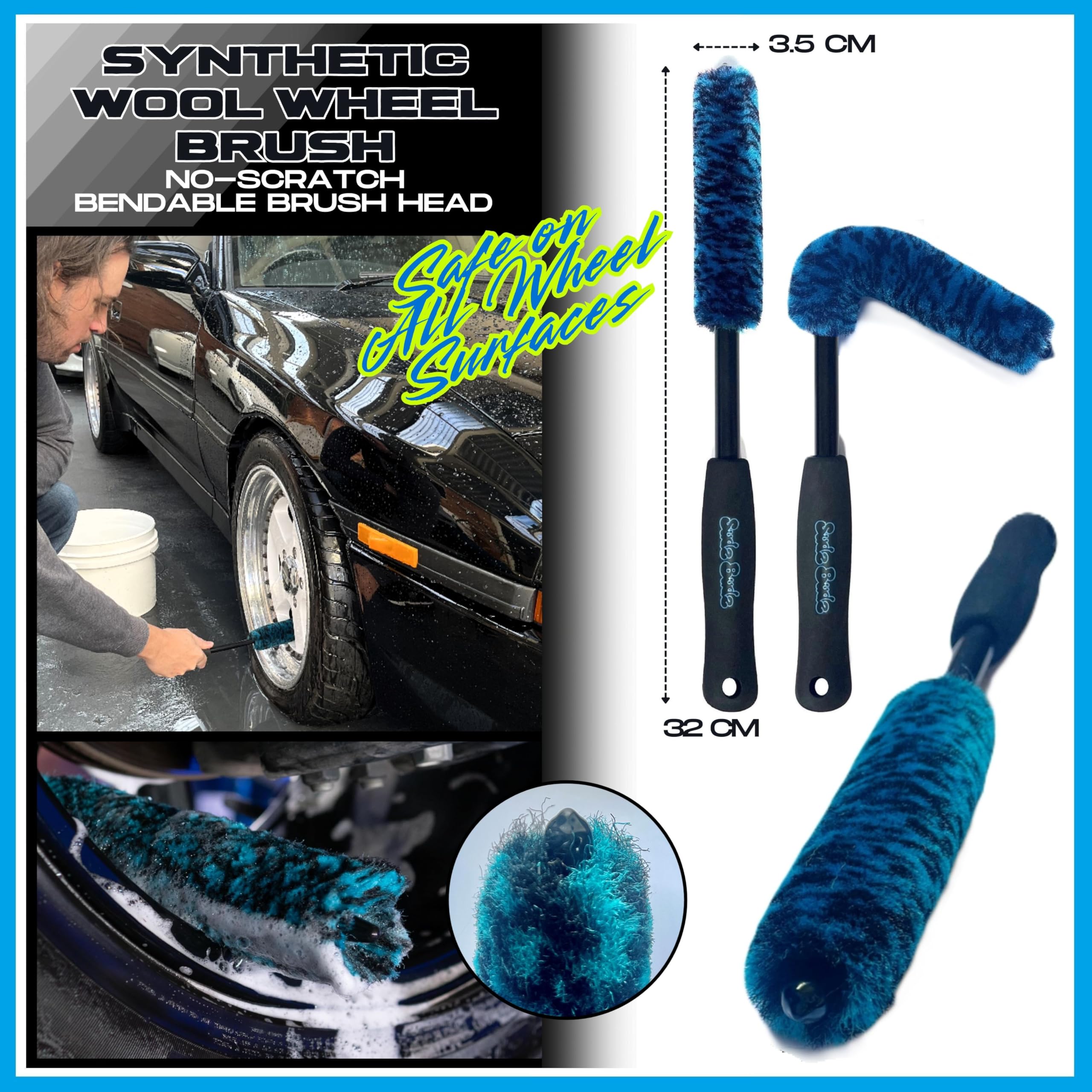 Premium Kit Nettoyage Voiture 10 pcs | Gants Lavage Voiture, Twisted Loop Microfibre Chiffons, Brosse Jante, Pinceau Detailing Auto pour Le Lavage Extérieur Le Nettoyage Intérieur