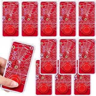 12Pcs Spider Party Favors for Kids Water Ring Toss Handheld Game | Red Spider Web Birthday Toys, Goodie Bags Stuffers, Return Gifts Bulk