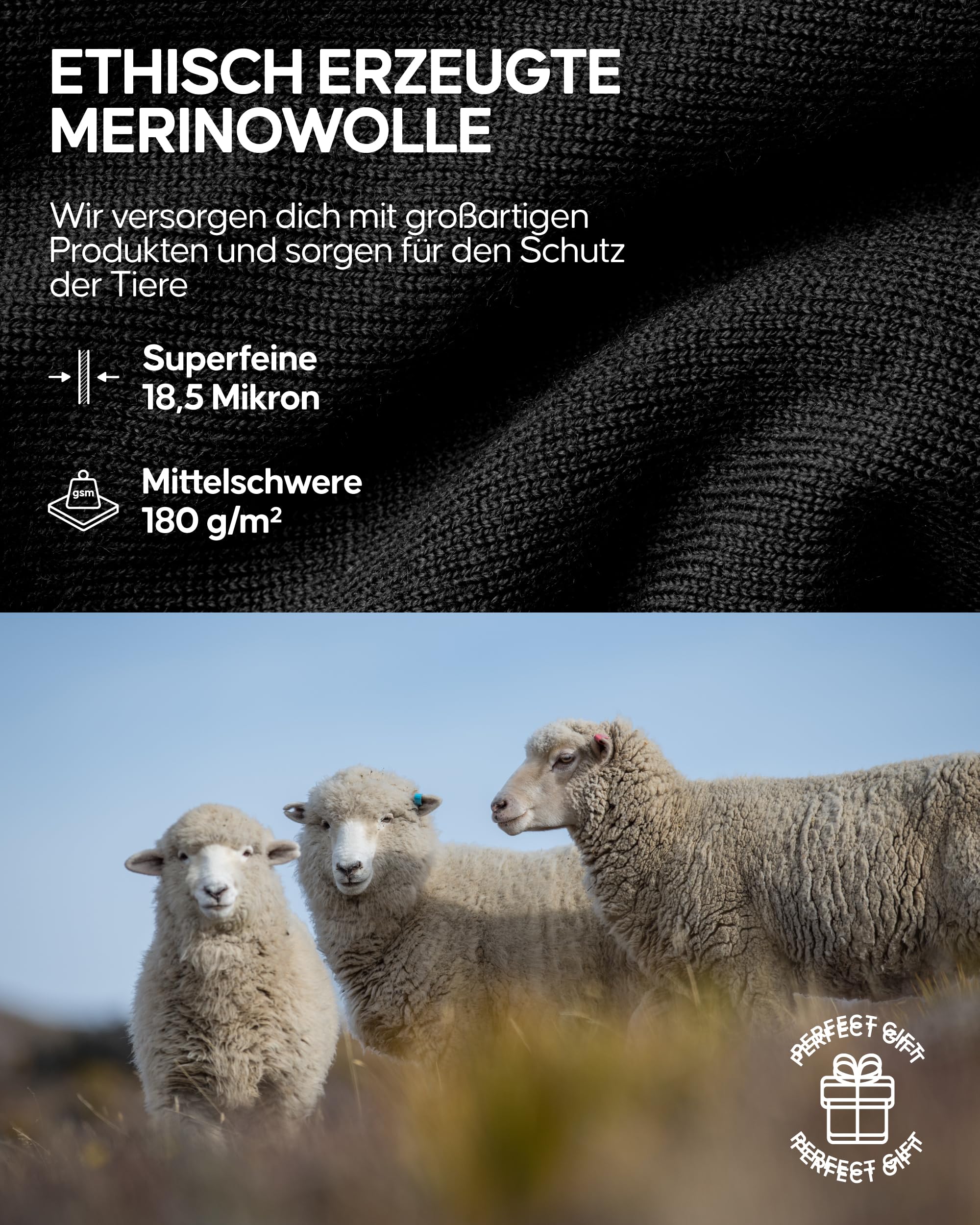 DANISH ENDURANCE Merino Thermounterwäsche Herren, Premium Skiunterwäsche, Funktionsunterwäsche Set, Warm & Atmungsaktiv, Merino Unterwäsche Herren