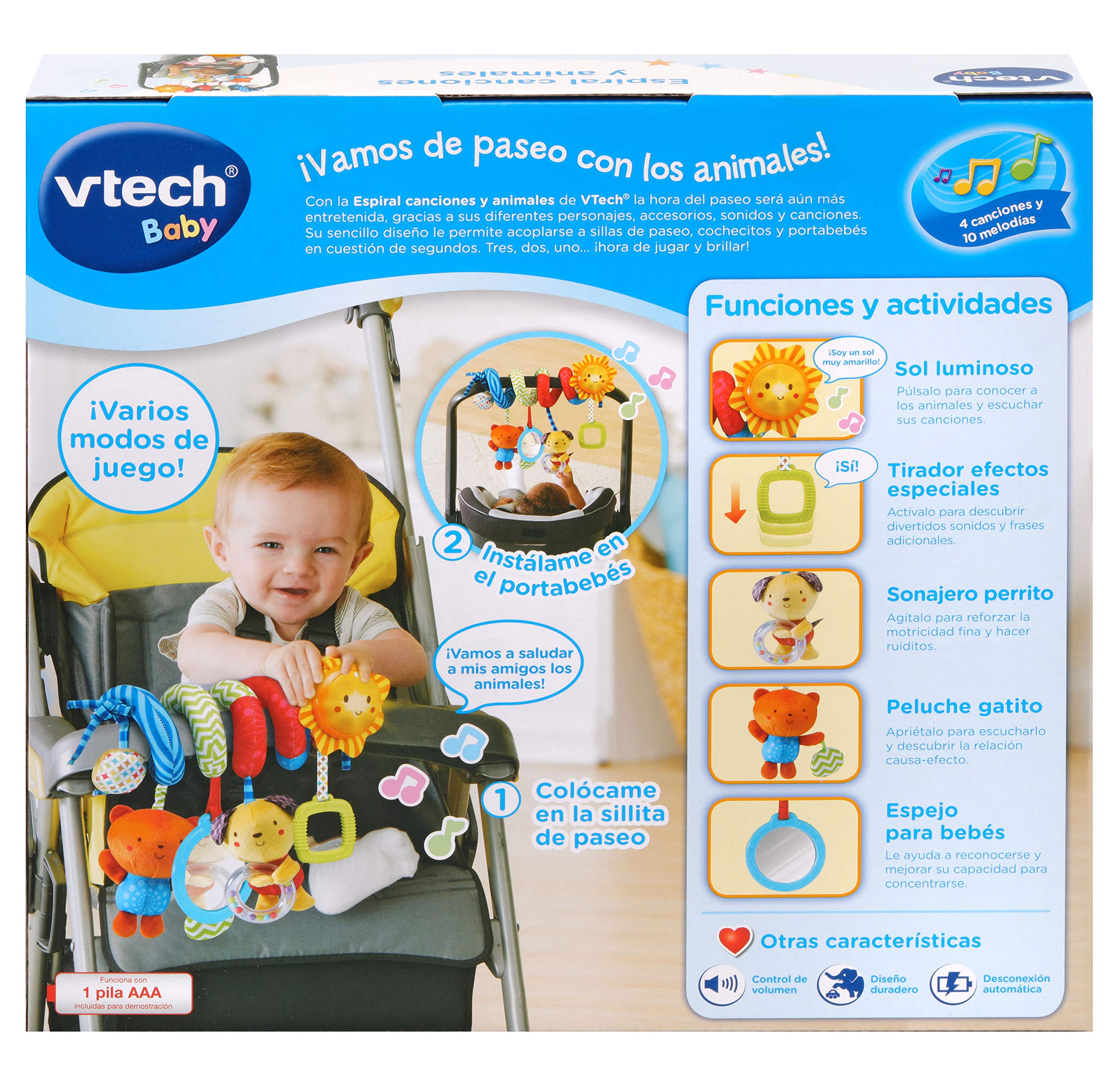 VTech-Baby Espiral Canciones y Animales, Juguete para el Carrito bebés +0 Meses, versión ESP