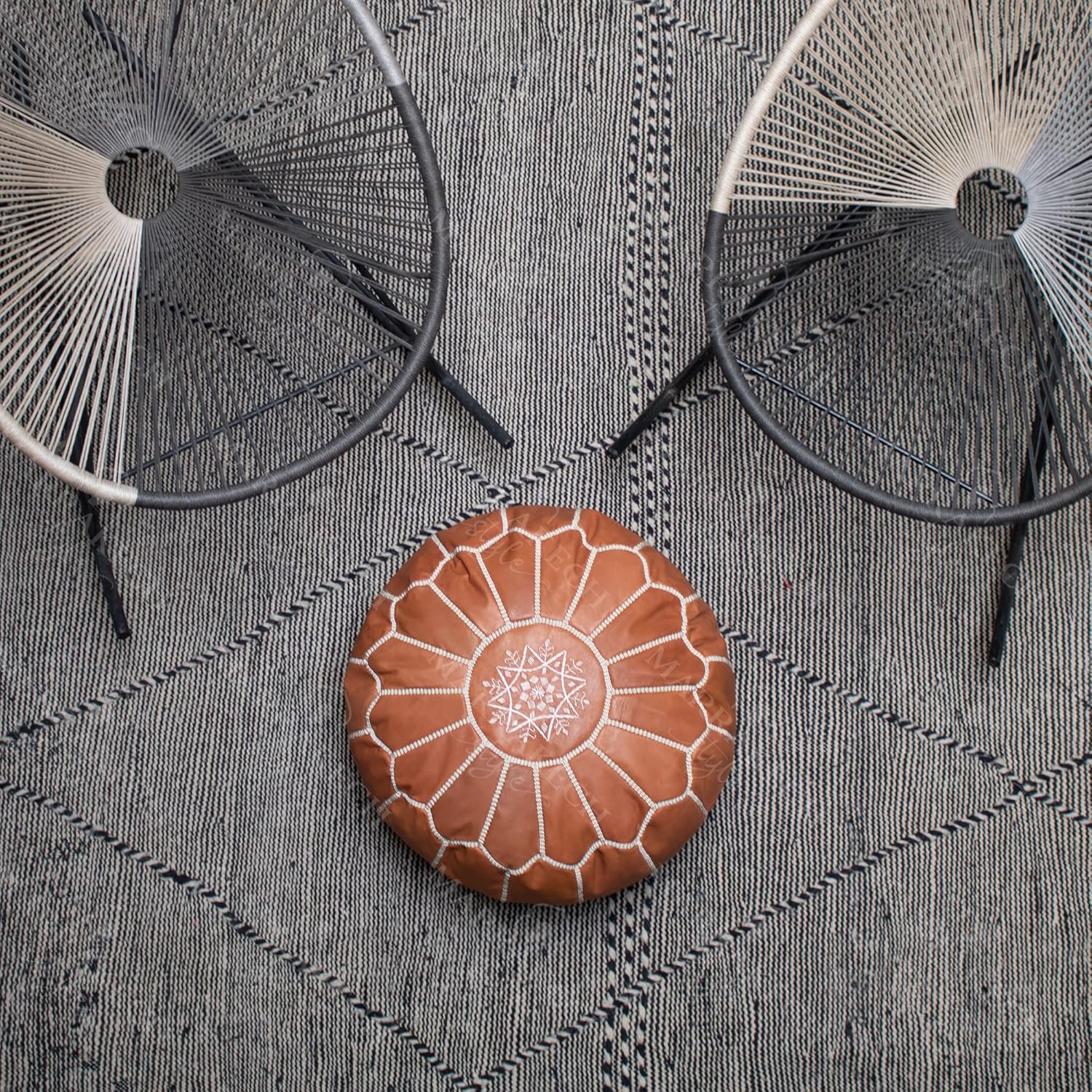 Lіmіtеd Stосk Marrakesh Style Amazing & Beautiful, Original poufs Moroccan Leather Pouf, Natural Leather poufs, Home Gifts, Wedding Gifts, Unstuffed (Brown)